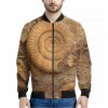 Ammonite Shell Fossil Print Bomber Jacket