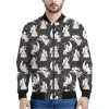 Angel And Snowflake Pattern Print Bomber Jacket
