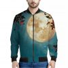 Autumn Full Moon Print Bomber Jacket
