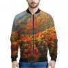 Autumn Mountain Print Bomber Jacket