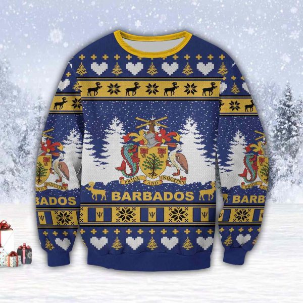 Barbados Island - Pride & Industry 3D All Over Print Ugly Christmas Sweatshirt