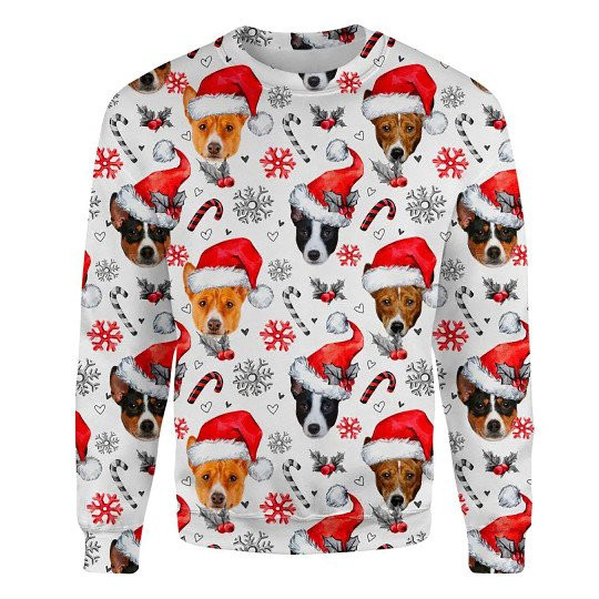 Basenji Xmas Decor Ugly Christmas Sweatshirt Animal Dog Cat Sweater Unisex
