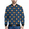 Basketball And Star Pattern Print Bomber Jacket