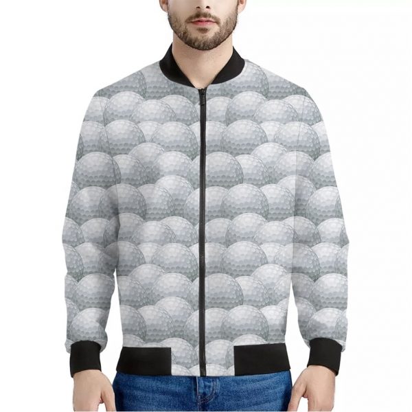 Big Golf Ball Pattern Print Bomber Jacket