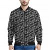 Black Adinkra Symbols Pattern Print Bomber Jacket
