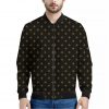 Black And Gold Orthodox Pattern Print Bomber Jacket