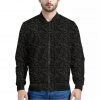 Black And Grey Western Floral Print Bomber Jacket