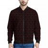 Black And Red Canadian Maple Leaf Print Bomber Jacket