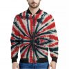 Black And Red Spider Tie Dye Print Bomber Jacket