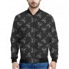 Black And White Alien Print Bomber Jacket