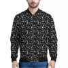 Black And White Anchor Pattern Print Bomber Jacket