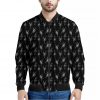 Black And White Ballet Pattern Print Bomber Jacket