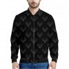 Black And White Bull Pattern Print Bomber Jacket