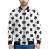 Black And White Cat Pattern Print Bomber Jacket