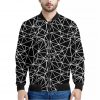 Black And White Geometric Mosaic Print Bomber Jacket