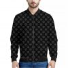 Black And White Heartbeat Pattern Print Bomber Jacket