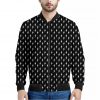Black And White Lightning Pattern Print Bomber Jacket