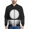 Black And White Moonlight Print Bomber Jacket