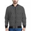 Black And White Navajo Tribal Print Bomber Jacket