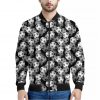 Black And White Soccer Ball Print Bomber Jacket