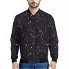 Black And White Zodiac Stars Print Bomber Jacket