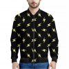 Black And Yellow Lightning Pattern Print Bomber Jacket