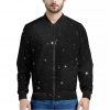 Black Space Print Bomber Jacket
