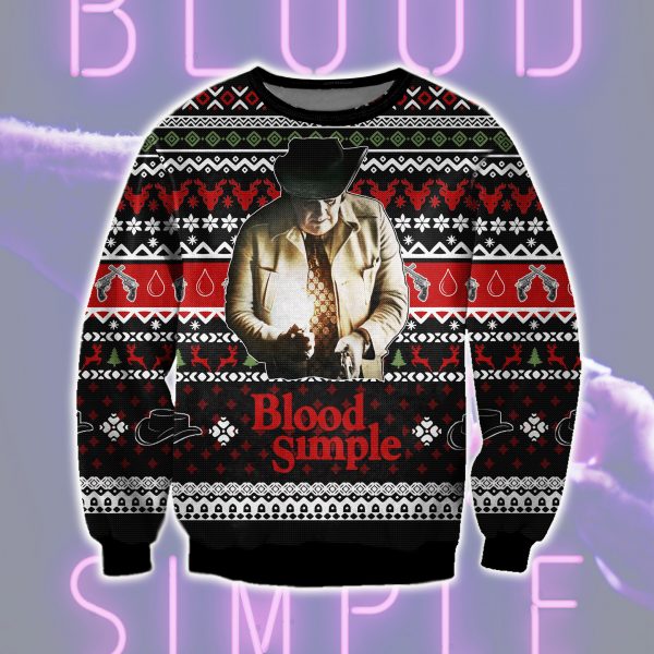Blood Simple 3D All Over Printed Ugly Christmas Sweatshirt