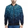 Blue Disco Lights Pattern Print Bomber Jacket
