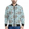 Blue Indian Dream Catcher Pattern Print Bomber Jacket