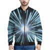 Blue Lightspeed Print Bomber Jacket