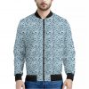 Blue Octopus Tentacles Pattern Print Bomber Jacket