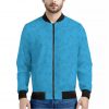 Blue Stethoscope Pattern Print Bomber Jacket