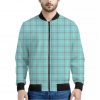Blue White And Red Tattersall Print Bomber Jacket