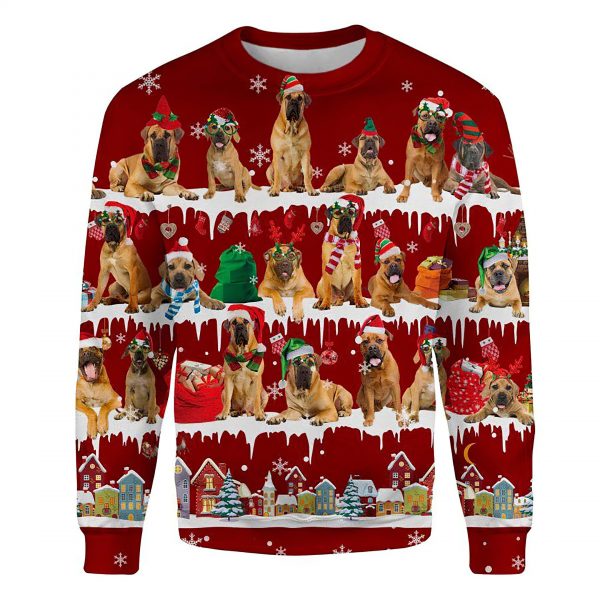 Boerboel Snow Christmas Ugly Christmas Sweatshirt Animal Dog Cat Sweater Unisex
