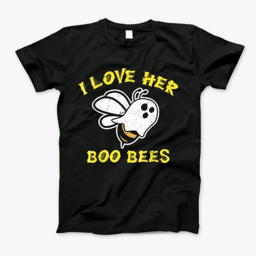 Boo Bees Halloween Couple I Love Her Matching Costume T-Shirt