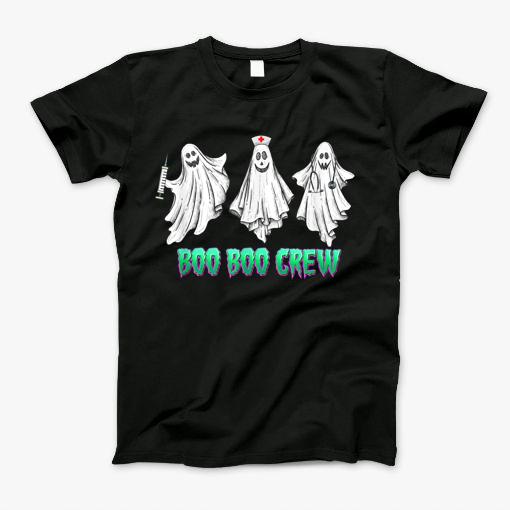 Boo Boo Crew Funny Nurse &amp; Doctor Halloween Ghost Costume T-Shirt