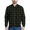 Boo Ghost Pattern Print Bomber Jacket