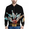 Bowling Strike Print Bomber Jacket