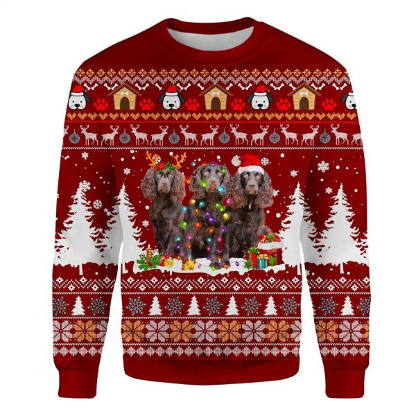 Boykin Spaniel Ugly Christmas Sweatshirt Animal Dog Cat Sweater Unisex
