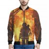 Brave Firefighter Painting Print Bomber Jacket