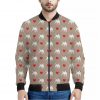 Bull Terrier Heart Pattern Print Bomber Jacket