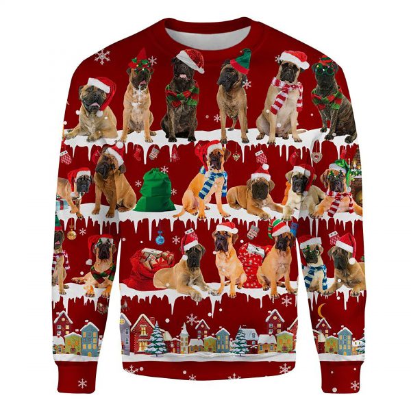 Bullmastiff Snow Christmas Ugly Christmas Sweatshirt Animal Dog Cat Sweater Unisex