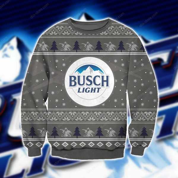 Busch Light Knitting Pattern 3D Print Ugly Christmas Sweatshirt