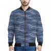 Camo Denim Jeans Pattern Print Bomber Jacket