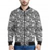 Camouflage Dazzle Pattern Print Bomber Jacket
