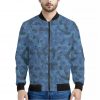 Camouflage Denim Jeans Pattern Print Bomber Jacket