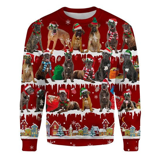 Cane Corso Snow Christmas Ugly Christmas Sweatshirt Animal Dog Cat Sweater Unisex