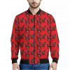 Cartoon Balearic Donkey Pattern Print Bomber Jacket