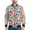 Cartoon Balloon Pattern Print Bomber Jacket